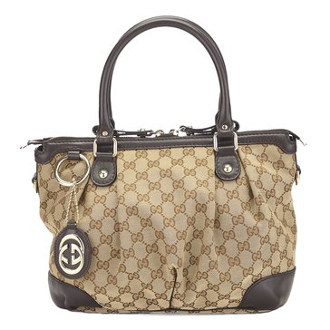 Gucci Canvas Sukey Zip Large Handbag