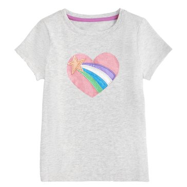 Liberty & Valor Toddler Girls' Short Sleeve Metallic Heart Tee