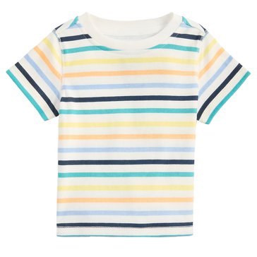 Wanderling Baby Boys' Short Sleeve Multi Stripe Top