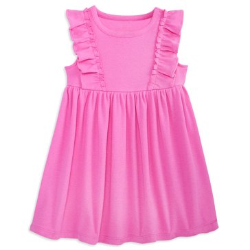 Wanderling Baby Girls' Solid Ribbed Dress