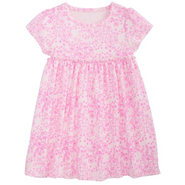Wanderling Baby Girls' Linear Flowers Dress