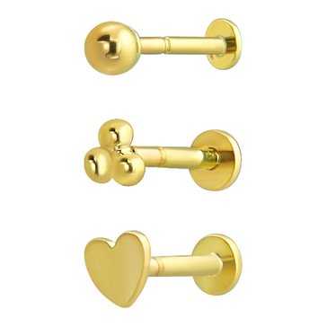 Minimalist Flatback Trinity, Butterfly, and Ball Singlet Earring Set