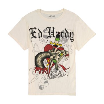 Ed Hardy Men's Rhinestone Dagger Snake Graphic Tee