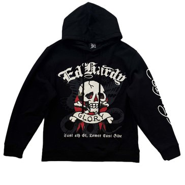 Ed Hardy Men's DG Skull Printed Hooded Pullover Fleece