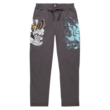 Ed Hardy Men's 77 Eagle Printed Fleece Sweat Pants