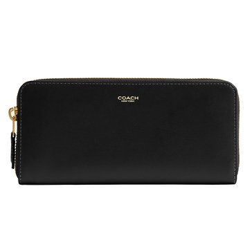 COACH Refined Calf Leather New York Slim Accordion Zip Wallet