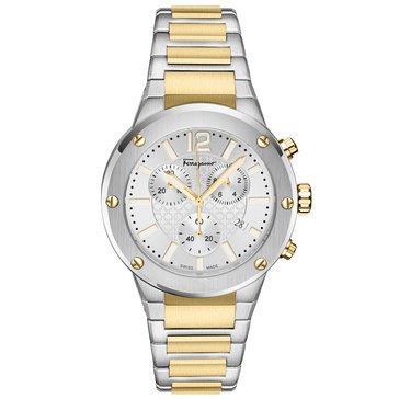 Salvatore Ferragamo Men's F-80 Chrono Guilloche Dial Bracelet Watch