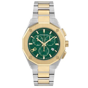 Salvatore Ferragamo Men's Edge Chrono Guilloche Dial Bracelet Watch