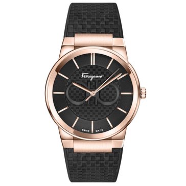 Salvatore Ferragamo Men's Sapphire Guilloche Dial Strap Watch