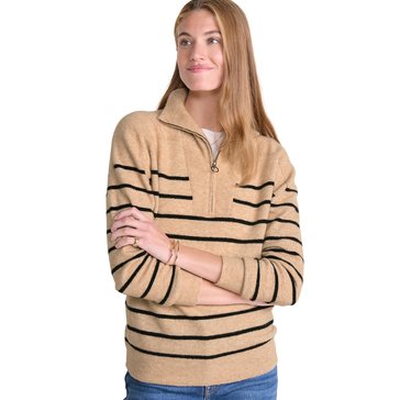 Vineyard Vines Women's Breton Stripe Half Zip Sweater