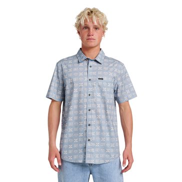 Quiksilver Men's Stone Etch Classic Stretch Dityzy Print Woven Shirt
