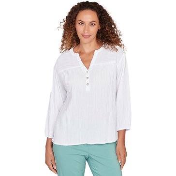 Hearts of Palm Women's Solid Crinkle Top