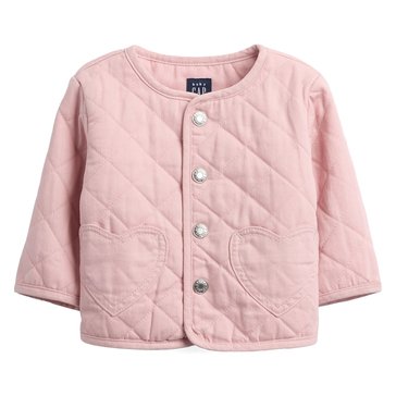 Gap Baby Girls' My First Denim Ruffle Collar Quilted Jacket