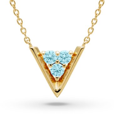 Aquamarine Chevron Pendant