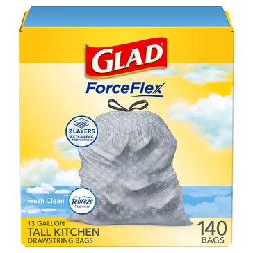 Glade Forceflex Drawstring 13 Gallon Trash Bags, Fresh Clean Scent