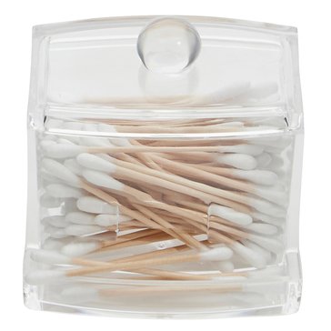 Home Basics Acrylic Cotton Swab Dispenser