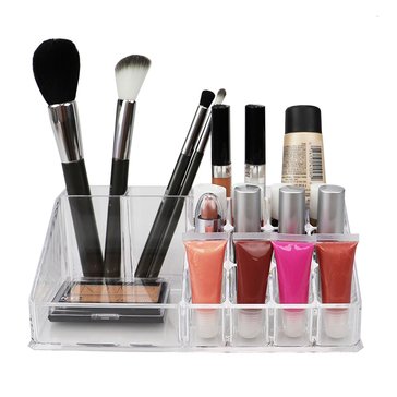 Home Basics Acrylic 3-Tier Makeup Organizer