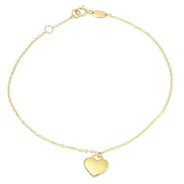 Minimalist Heart Dangle Charm Bracelet