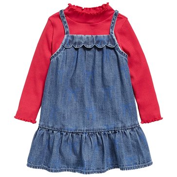Old Navy Baby Girls' Chambray V-Day Pinafore Dress Set