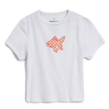 Ripple Junction Women's Crafty Goldfish Baby Rib Crew Tee