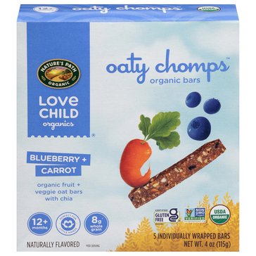 Love Child Organics Toddler Oaty Chomps Blueberry and Carrot Snack Bar