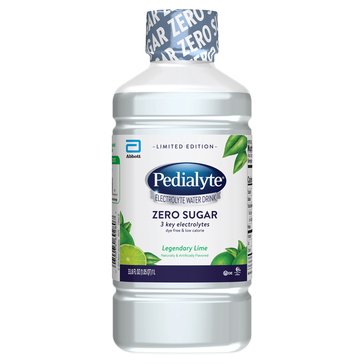 Pedialyte Zero Sugar Lime Electrolyte Solution Hydration Drink