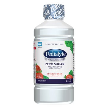 Pedialyte Zero Sugar Strawberry Electrolyte Solution Hydration Drink