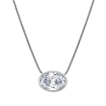 Evolv. 1 cttw Lab Grown Diamond Oval Cut Solitaire Pendant