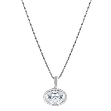 Evolv. 1 1/2 cttw Lab Grown Diamond Oval Cut Solitaire Pendant