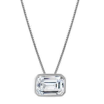 Evolv. 2 cttw Lab Grown Diamond Emerald Cut Solitaire Pendant