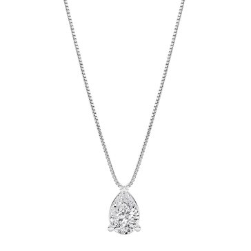 Evolv. 2 cttw Lab Grown Diamond Pear Cut Solitaire Pendant