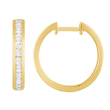1 cttw Chanel Set Diamond Hoop Earrings