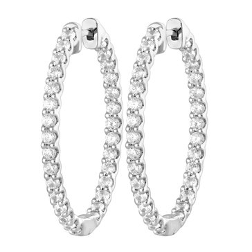 2 cttw Diamond Hoop Earrings