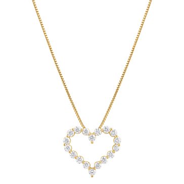 1 1/2 cttw Diamond Heart Outline Pendant