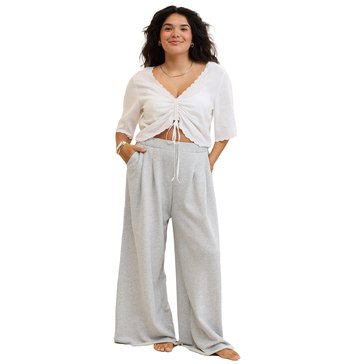 Aerie Women's High Rise Wide Leg Fleece Pants