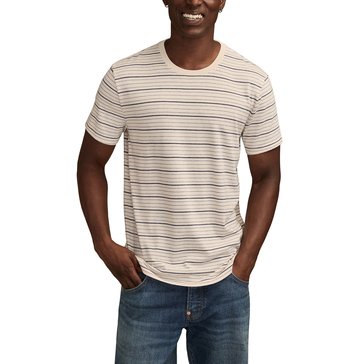 Lucky Brand Men's Venice Burnout Stripe Crew Neck Tee