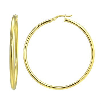 Polished Tube Hoop Earrings, 2.5mm