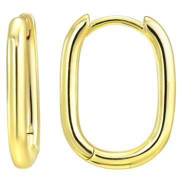 Polished Oval Huggie Hoop Earrings
