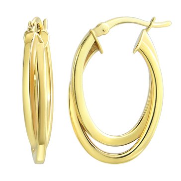 Interlocked Double Oval Hoop Earrings