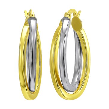 Interlocked Double Oval Hoop Earrings