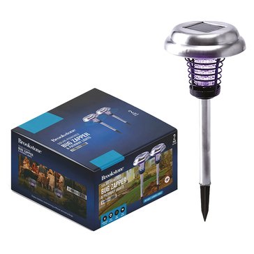 Brookstone Solar Power Stainless Steel Bug Zapper 2-Pack