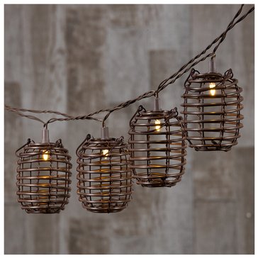 Gerson 13-Feet Solar Powered Patio String Light With Rattan Covers