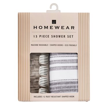 Homewear 13-Piece Stripes Shower Curtain Set