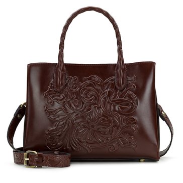 Patricia Nash Genovese Top Handle Crossbody With Tooled Strap