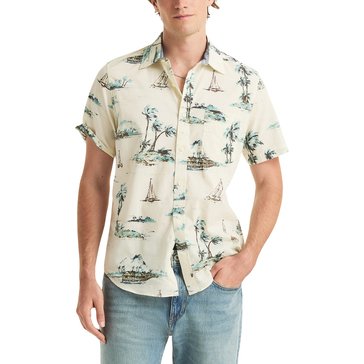 Nautica Men's Short Sleeve Tencel Print Shirt