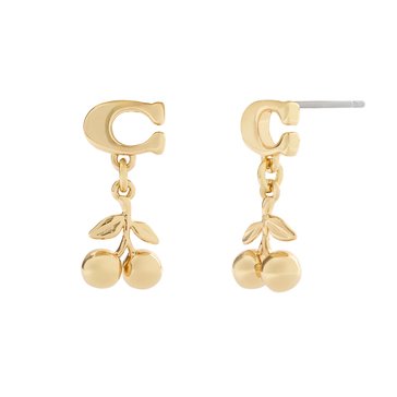 Coach C Logo Cherry Small Drop Earrings