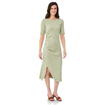 Yarn & Sea Women's Elbow Sleeve Side Rouched Dress