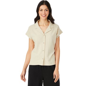 Yarn & Sea Women's Short Sleeve Linen Camp Shirt