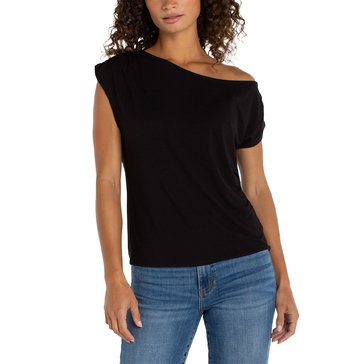 Liverpool Women's Short Sleeve Off the Shoulder Knit Top