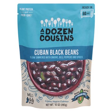 A Dozen Cousins Ready to Eat Cuban Black Beans, 10oz